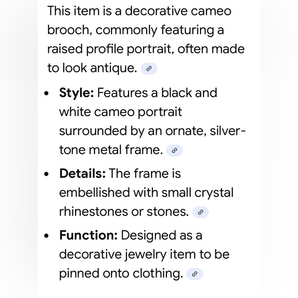 Elegant Black and Silver Cameo Brooch - Picture 3 of 4